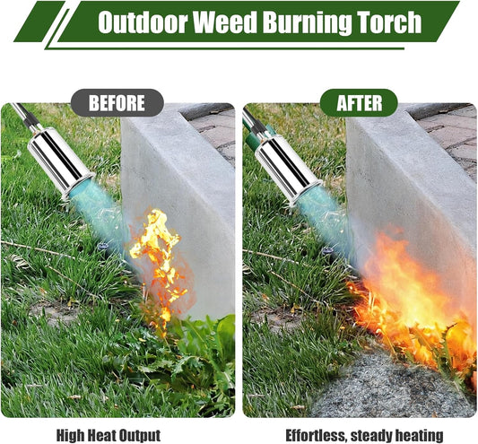 Propane Torch Weed Burner, Adjustable flame thrower with Detachable Handle, Blow Torch for Weeds and Snow Melting(Fuel Cylinder Not Included)